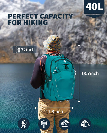 Hiking Backpack 40L Lightweight Waterproof Daypack for Men Women Outdoor Camping Mountaineering Trekking Travel Bag