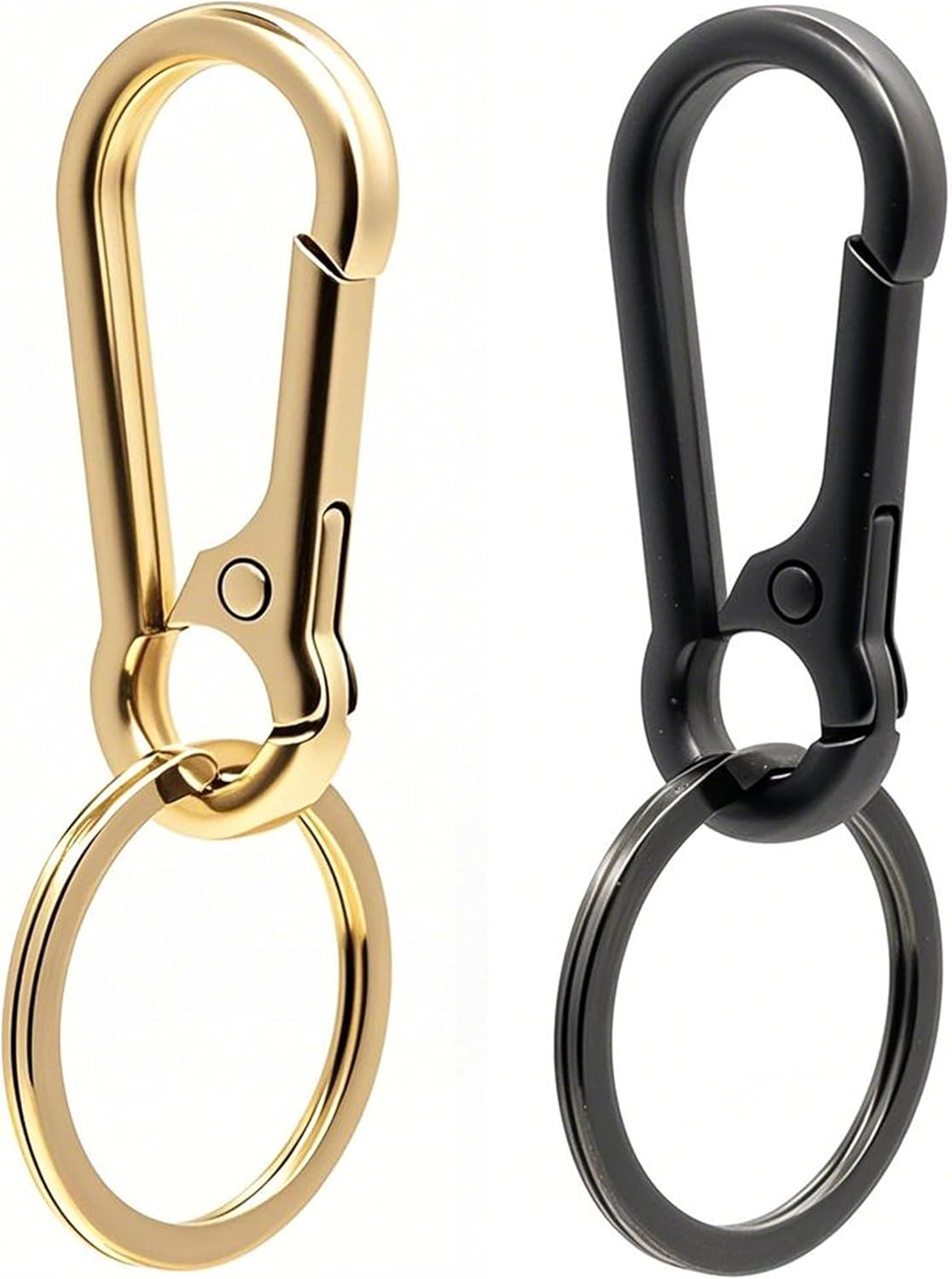 Keychain Keyring Set for Men Women Classic Metal Home Car Key Holder Organizer Portable Carabiner Clip Accessories 2PCS