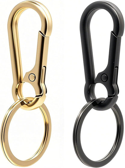 Keychain Keyring Set for Men Women Classic Metal Home Car Key Holder Organizer Portable Carabiner Clip Accessories 2PCS