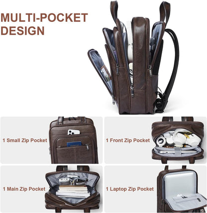 Shrrie 15.6" Laptop Backpack,Business Work Backpack Briefcase,Durable Computer Backpack for Office,Travel,College,Two-toned Coffee