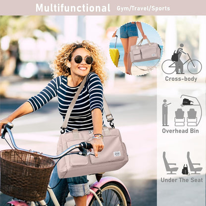 NPBAG Women Travel Duffel, Multi Functional Large Expandable Weekender Carry-on Tote, Gym Workout Overnight Bag, Mommy Hospital Bag for Labor and Delivery