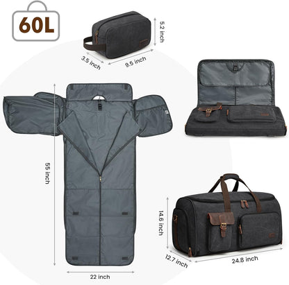 S-ZONE Garment Bags for Travel Convertible Garment Duffle Bags for Travel Suit Carry on Luggage for Men Hanging Suitcase