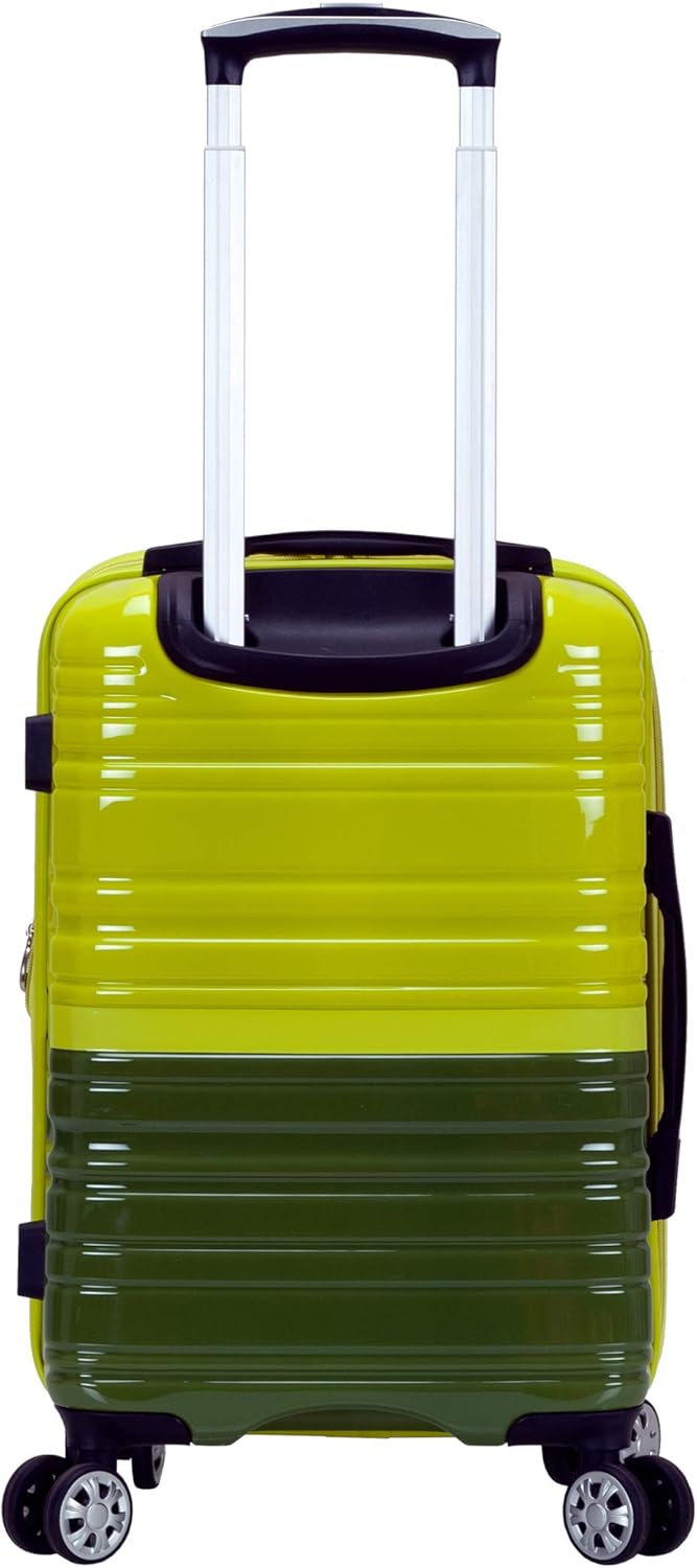 Rockland Melbourne Hardside Expandable Luggage with Spinner Wheels, 2TONEGREEN, 2 Piece (20/28)