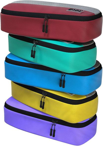Slim Packing Cubes for Suitcases - 5 Pcs set of Packing Cubes for Travel Carry on Suitcase Organizer Bags - Travel Cubes Organizer Bags for Luggage