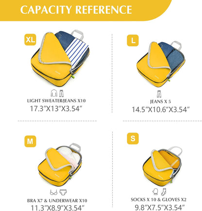 Gonex Compression Packing Cubes, 3pcs/4pcs Expandable Storage Travel Luggage Bags Organizers