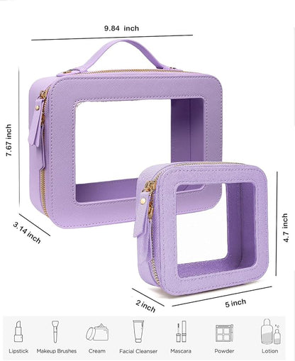 Clear Makeup Bag Small, TSA Approved Portable Toiletry Bag - Image 5