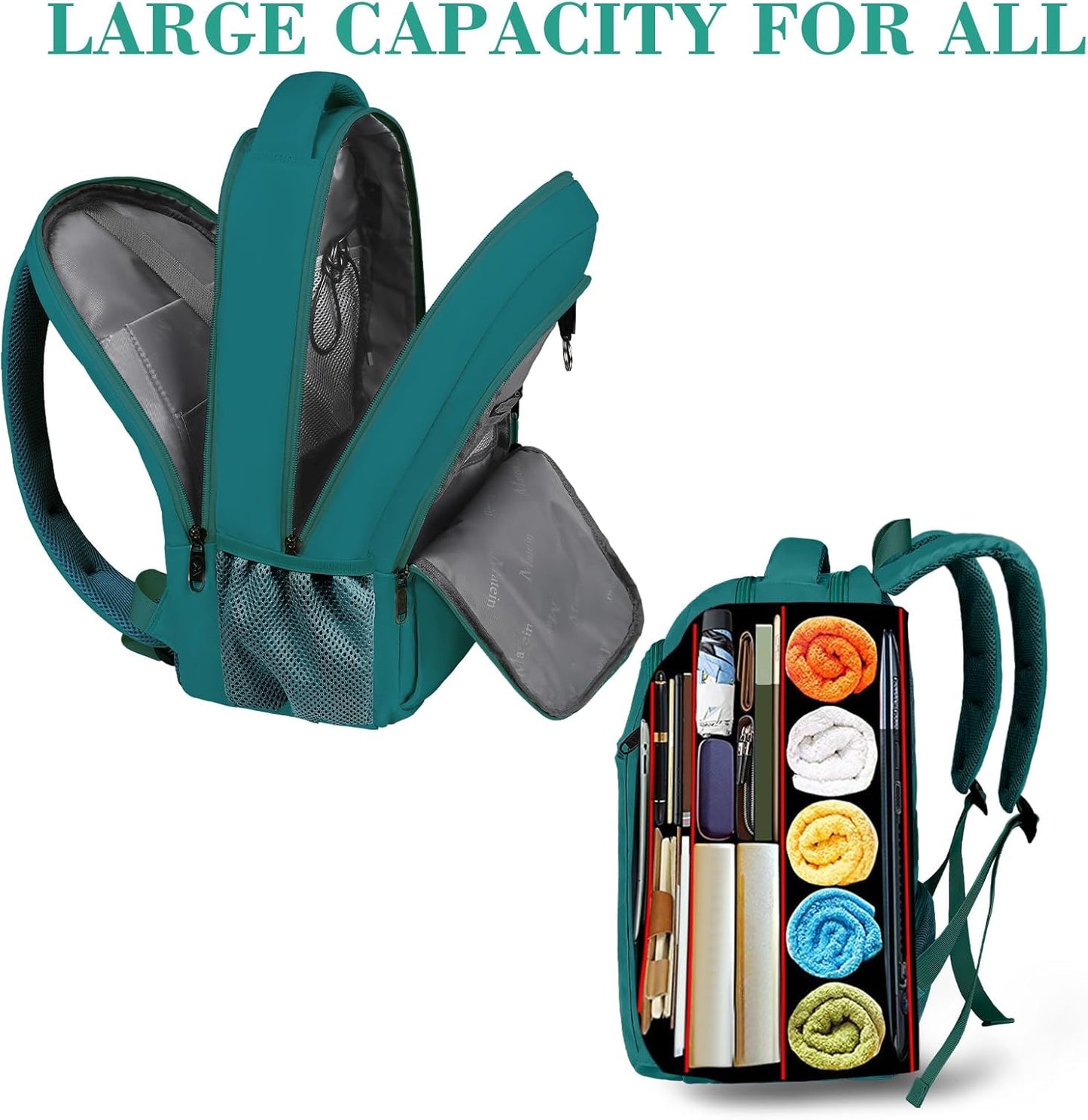 MATEIN Slim Laptop Backpack, Anti Theft 15.6 inch Computer Travel Backpack with USB Charging Port for Work College, Sturdy Water Resistant Daily Rucksack Bag Gifts for Men & Women, Peacock Blue