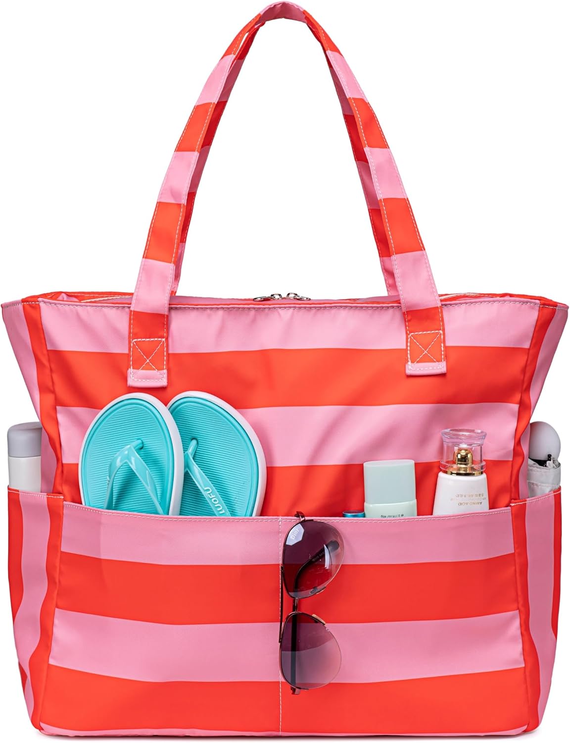 Waterproof Beach Tote Pool Bags for Women Ladies Extra Large Gym Tote Carry On Bag With Wet Compartment for Weekender Travel