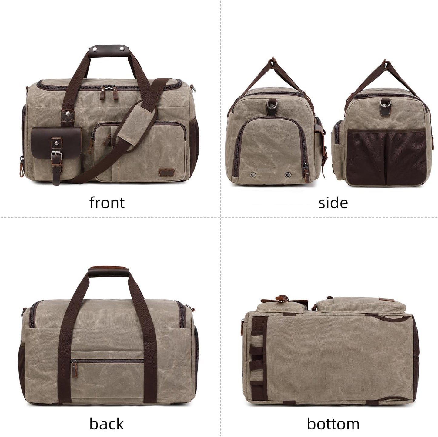 Travel Duffle Bag Weekender Bag with Shoe Compartment Overnight Bag for Men Travel Bag Carry On Lugguage Light Green