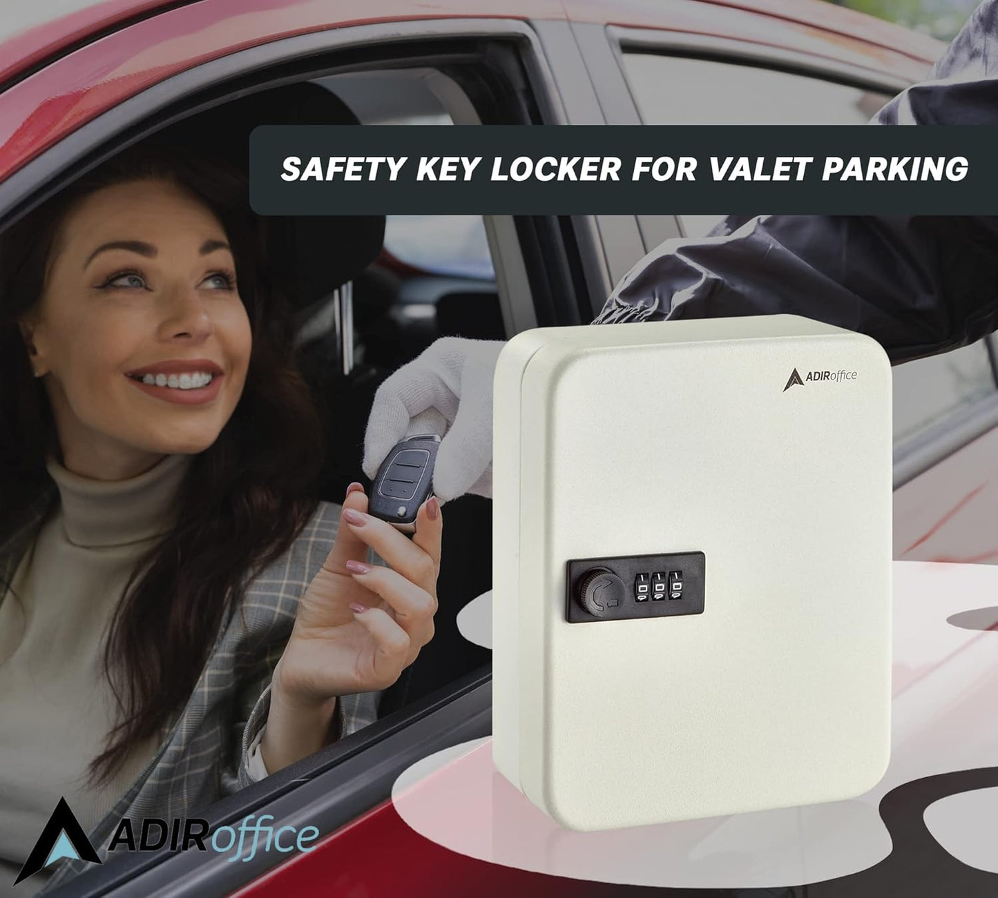 AdirOffice Steel Combination Lock Keys Cabinet Security Storage Box Organizer Holder Locked Key Box Wall Mount 30 Slots