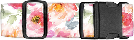 Luggage Straps for Suitcases Travel Belt Accessories, Cute Suitcase Strap, Adjustable Luggage Belt Strap, Heavy Duty with Quick-Release Buckle Luggage Strap Watercolor Red Flowers