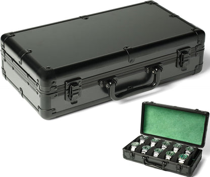 10 slots Watch organizer Case, Aluminum watch storage box, hard watch travel box, padded case for watch display and organization