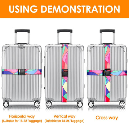 Adjustable Travel Luggage Strap Suitcase Belt Travel Bag Accessories 1.96 in W x 6.23 ft L