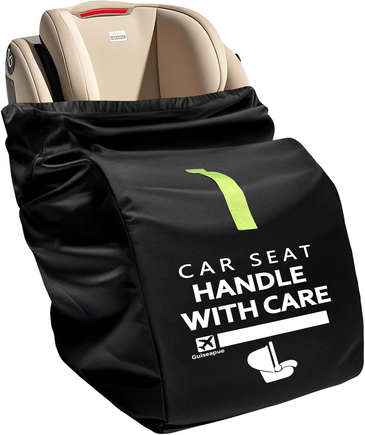 Guiseapue Car Seat Travel Bag for Airplane: Car Seat Bags for Air Travel Fit All Car Seats, Infant Carriers & Booster Seats, Carseat Cover Fit Doona Graco Evenflo, Baby Travel Essentials for Flying