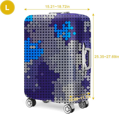 28 Inch PVC Luggage Protector Covers for TSA Approved Clear Suitcase Cover Protector Transparent Luggage Protective Cover Set (Map, Suitable for 28“-29")