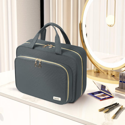 BAGAIL Hanging Toiletry Bag for Women Water-resistant Cosmetic Bag Large Capacity Travel Makeup Organizer for Full-Sized Travel Essentials(Standard, Grey)