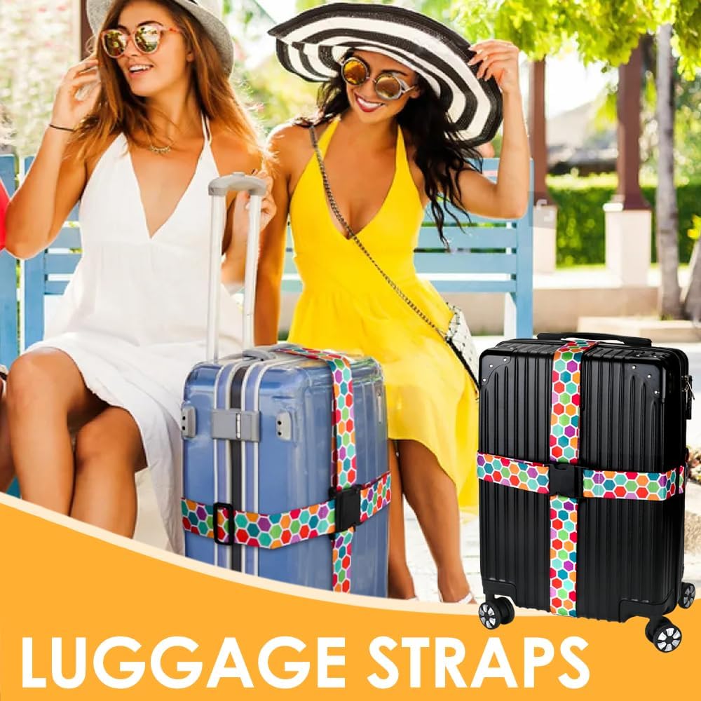 Adjustable Travel Luggage Strap Suitcase Belt Travel Bag Accessories 1.96 in W x 6.23 ft L