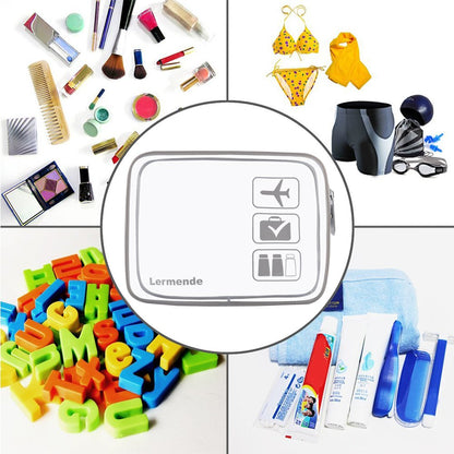 Lermende 2pcs Clear Toiletry Bag TSA Approved Travel Bag,Carry On for Travel,Airport Airline Accessories Compliant Bag,Quart Sized Makeup Cosmetic bag Women Men (Gray, 2 Pack)