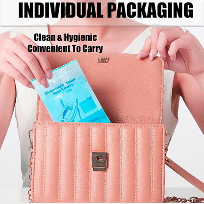 80 Pack Toilet Seat Covers Disposable 16x24 Inch XL Portable Toilet Liners Travel Seat Cover for Outdoors,Hotel, Hospital, Travel, Public Toilet Seat Cover (80pack, PINK)