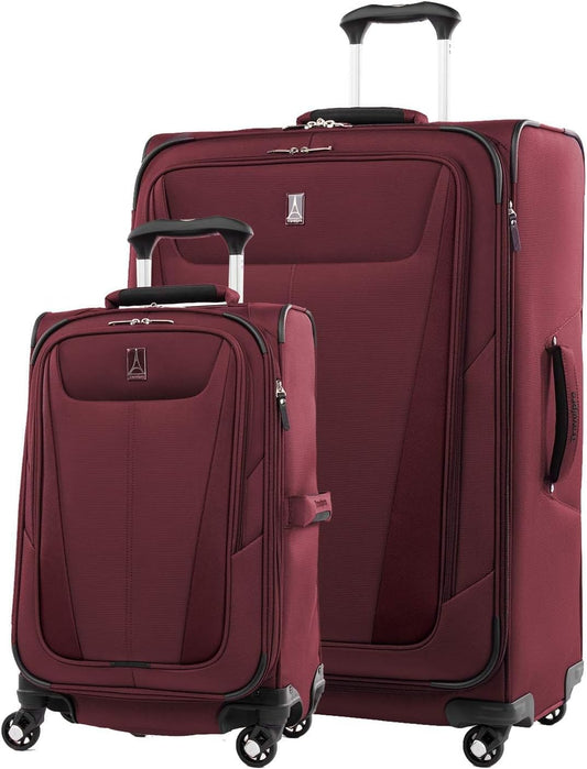 Travelpro Maxlite 5 Softside Expandable 2-Piece Luggage Set — Carry-On and Large Checked Luggage — Burgundy