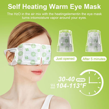 10 Packs Steam Eye Mask, Wormwood Steam Eye Masks Disposable, Self-Heating Relief Heated Eye Mask for Fatigue, Perfect for Home, Sleep, Spa & Travel
