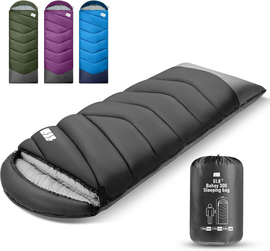 Sleeping Bags for Adults Cold Weather,Portable, Waterproof,Lightweight Sleeping Bag for Tall Girls Boys with Compression Sack for Warm Camping, Hiking, Outdoor & Indoor