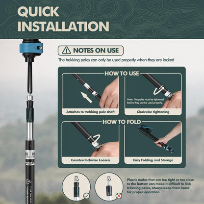 GPTCAMP Hiking Stick,1pc Trekking Pole Collapsible Hiking Pole,Lightweight Folding Adjustable Travel Walking Stick with EVA Foam Grip for Men Women,Blue