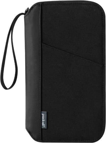 pack all Travel Passport Holder with RFID Blocker, Water-Resistant Passport Wallet with Wrist Strap, Multiple Family Airplane Document Organizer for Cards, Boarding Pass, ID, Cash, Tickets