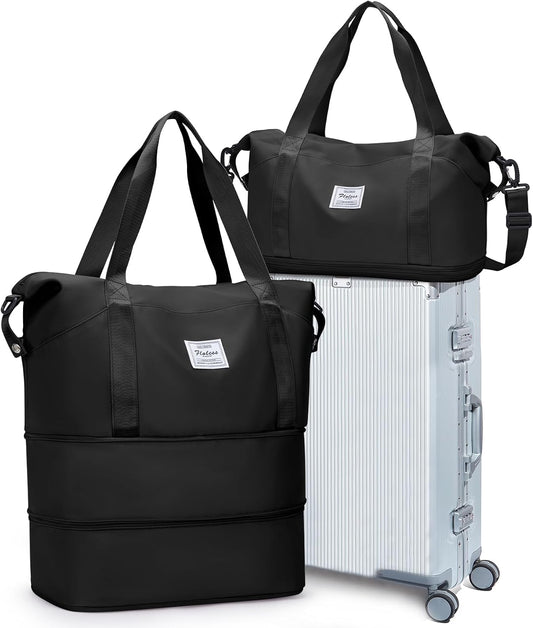 Travel Duffel Bag, Sports Tote Gym Bag, Shoulder Weekender Overnight Bag for Women