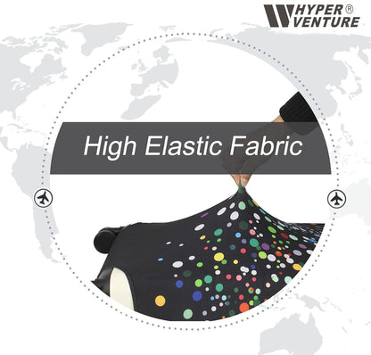 HYPER VENTURE Washable Luggage Cover - Fashion Suitcase Protector Fits 27-30 Inch Luggage (Color Dots, L)