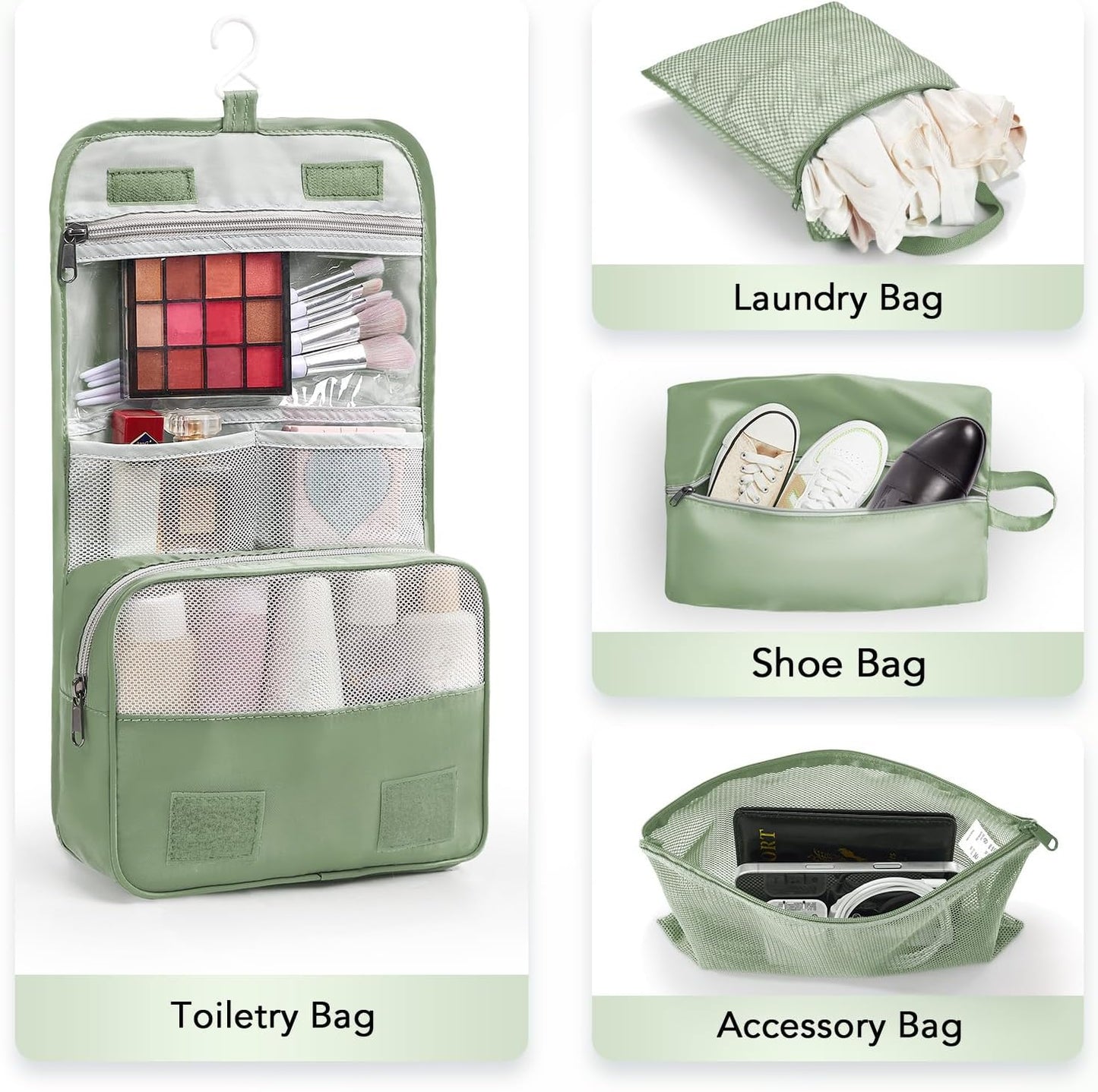 10 Set Compression Packing Cubes for Travel Essentials,Compressible Expandable Packing Cubes for Suitcase,OlarHike Luggage Organizer Bags for Travel,Handy Helper for Organizing Clothes(Matcha Green)