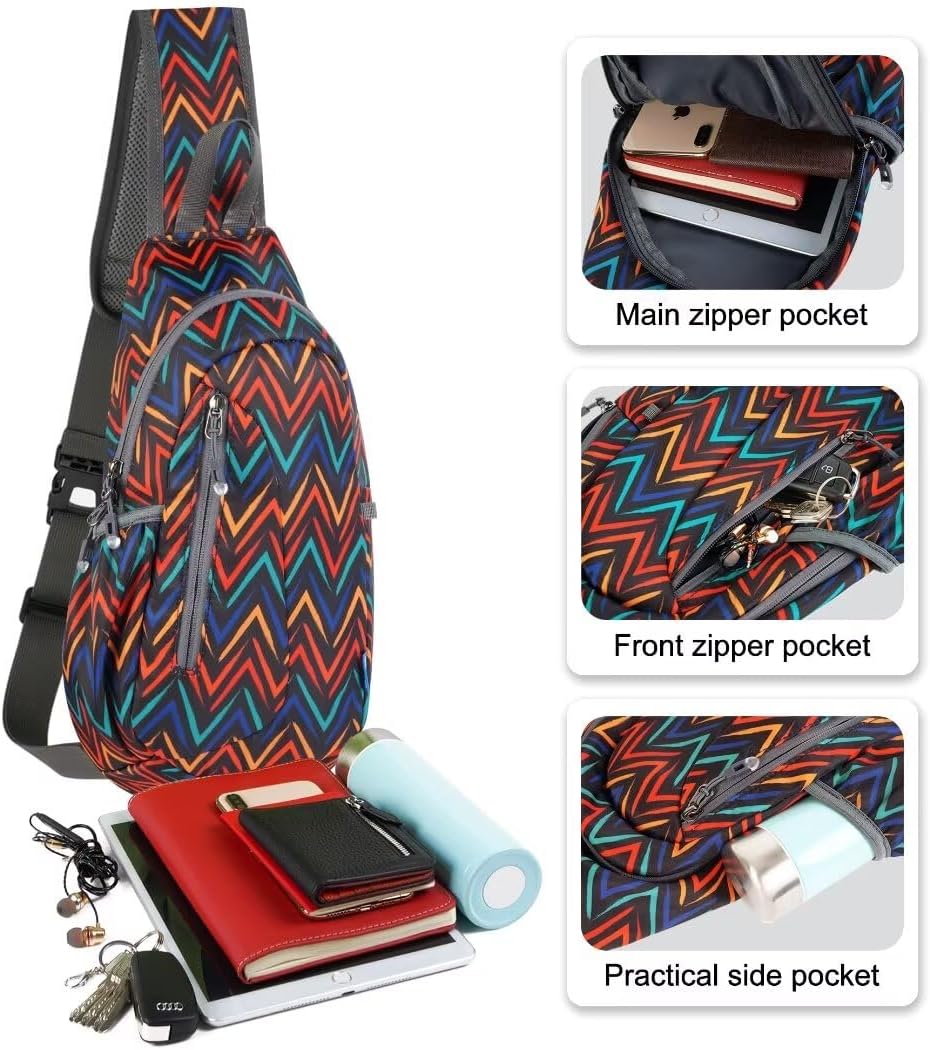 TITECOUGO Small Sling Bag, Lightweight Crossbody Backpack for Men Women, Shoulder Bag for Sports and Outdoor