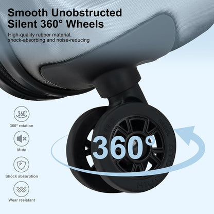 Carry On Luggage 22×14×9 Airline Approved, 20 Inch Lightweight ABS+PC Hard Shell Suitcases with Front Pocket, Spinner Wheels, TSA Lock (Dark Gray, 1PC)