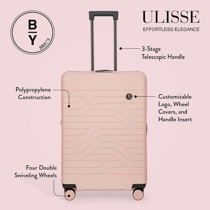 Bric's 28" Expandable Spinner Suitcase - Travel Luggage with TSA-Approved Lock and Hard Shell Exterior - B|Y Ulisse - Pearl Pink