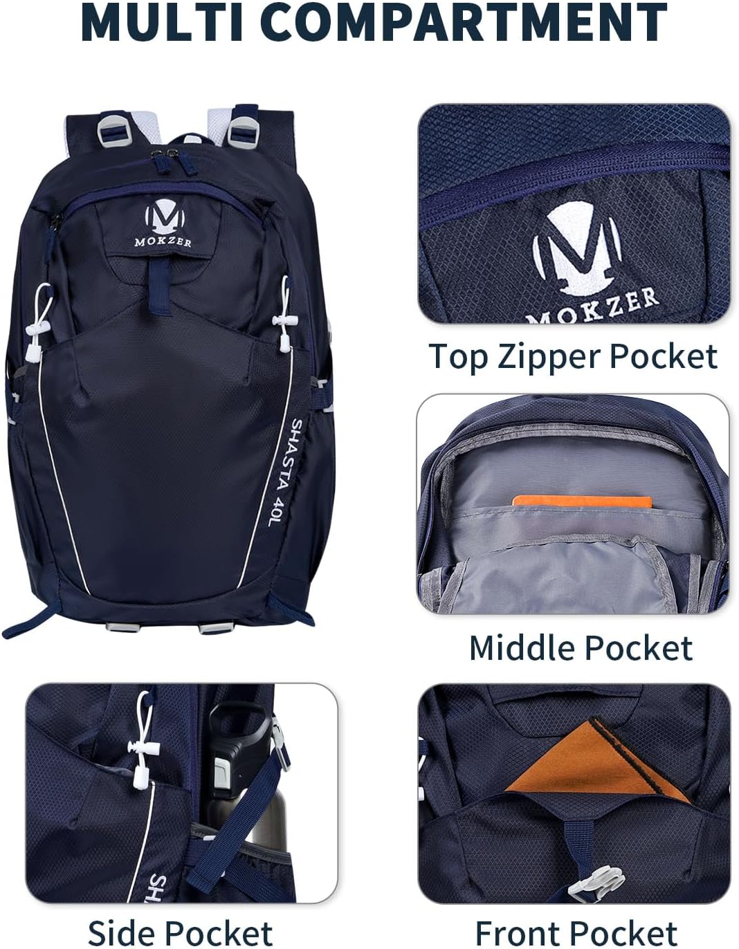 Hiking Backpack 40L Lightweight Waterproof Daypack for Men Women Outdoor Camping Mountaineering Trekking Travel Bag