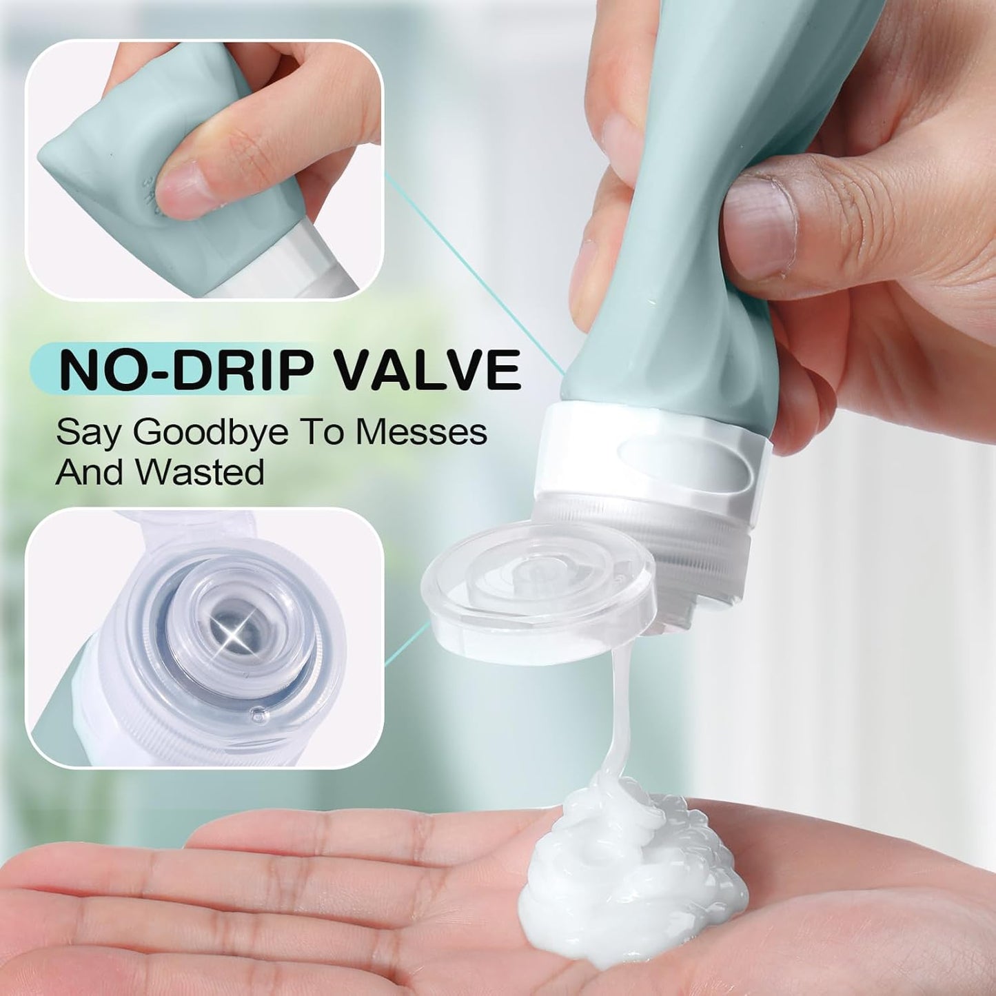 14pack Travel Bottles for Toiletries, TSA Approved Travel Size Toiletries Containers Set, Premium Silicone Leak Proof Refillable Squeezable & Creams jars Accessories Kit W/Clear Bag (Gray)