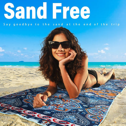 2 Pack Microfiber Lightweight Beach Towel Sand Free Quick Dry Absorbent Thin Compact Towels for Swimming Pool Camping Beach Accessories Large Easy Pack Travel Things for Vacation Essentials Gift