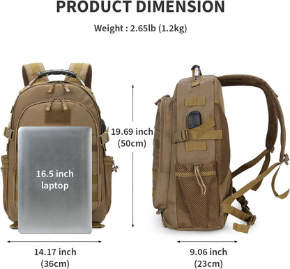 HUNTVP Military Tactical Backpack 40L Large Army 3 Day Assault Pack Molle Bag Backpacks WR Hunting Rucksack Assault Pack