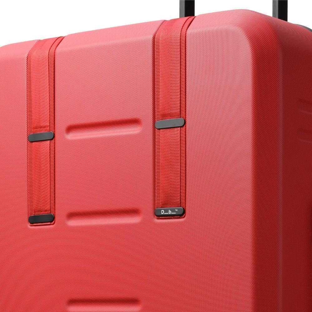 D_b_ Ramverk Carry-On 21 Inch Hardside Luggage, Compact Suitcase with Silent 360 Spinner Wheels, TSA Lock, Interior Laptop Compartment and Two Zipper Dividers, Red