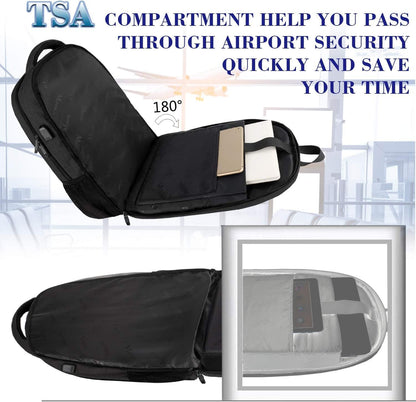 MATEIN Extra Large Travel Backpack, TSA Friendly 18.4 Inch Laptop Backpack with USB Charging Port, Anti Theft Flight Approved Business Work College Computer Big Bag for Women Men, Black