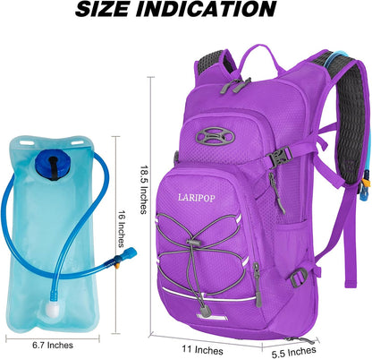 LARIPOP Hydration Backpack, 18L Hiking Backpack with 2L Water Bladder, Lightweight Water Pack for Cycling, Hiking, Biking