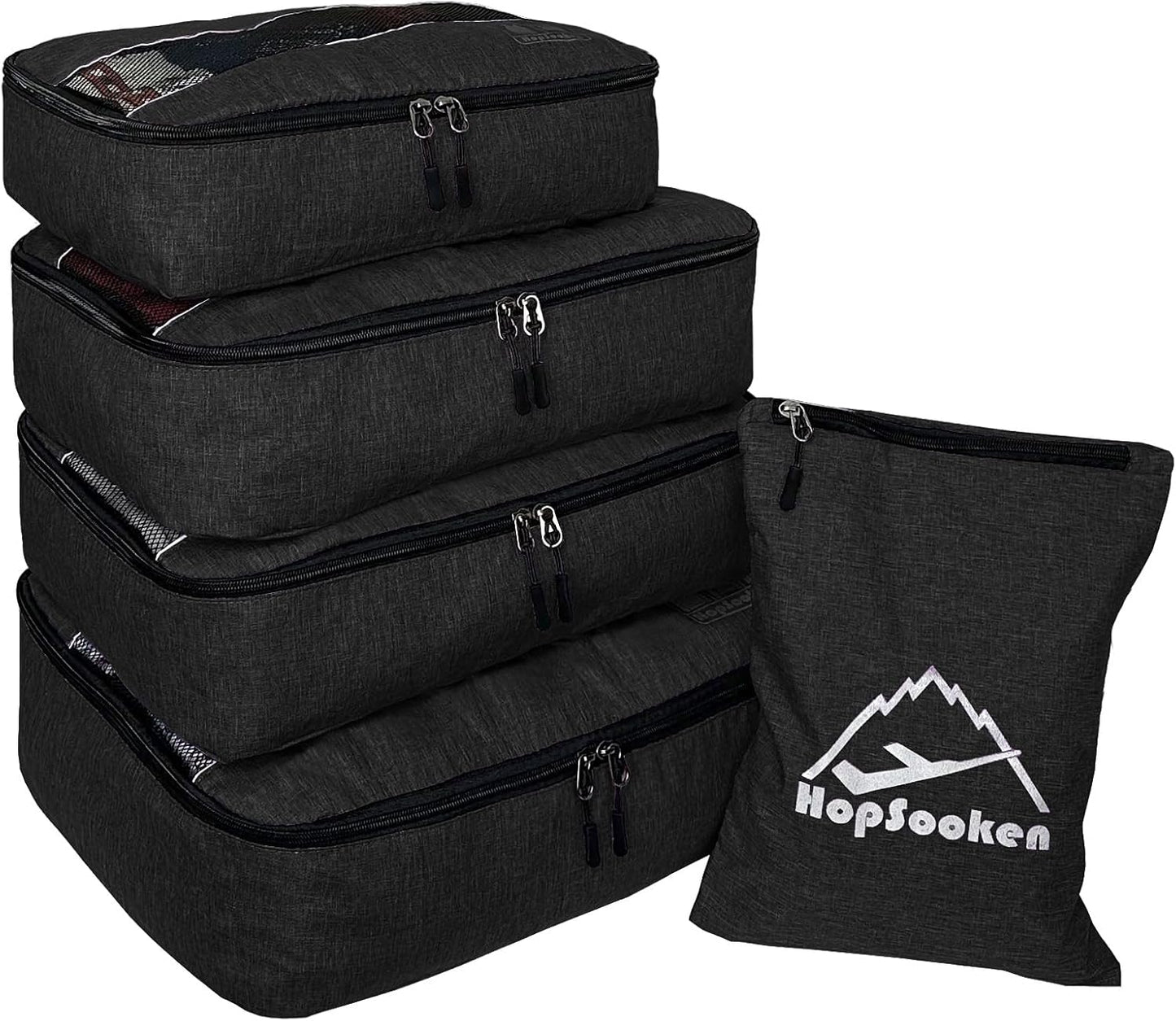 5 Set Packing Cubes for Travel Large Suitcase Luggage Organizer Bags Travel Accessories Vacation 4 Cubes 1 Laundry Pouch Bag