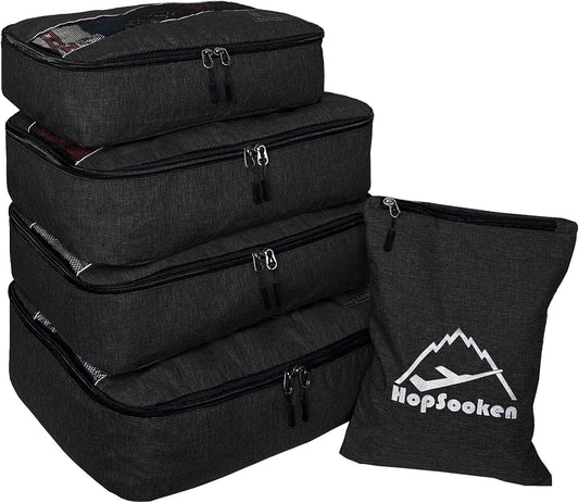 5 Set Packing Cubes for Travel Large Suitcase Luggage Organizer Bags Travel Accessories Vacation 4 Cubes 1 Laundry Pouch Bag