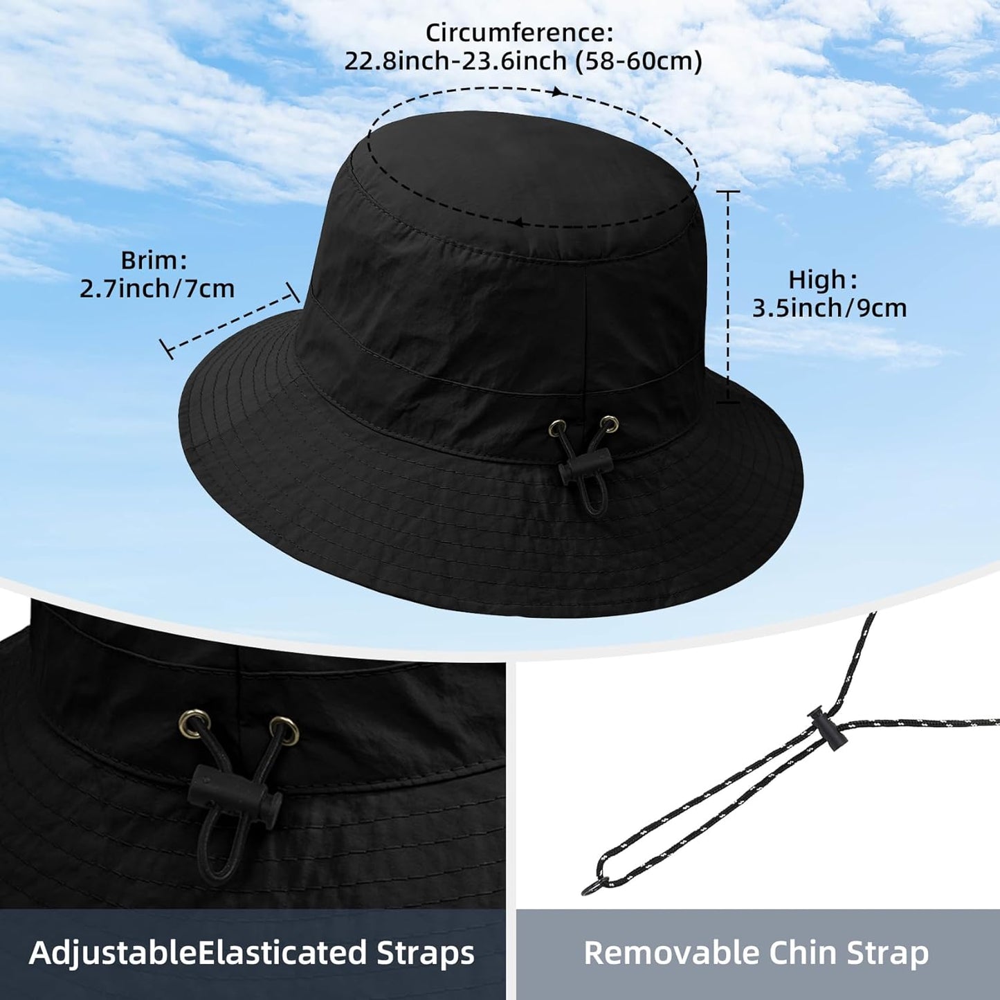 Durio Waterproof Bucket Hats for Woman UPF 50+ Sun Hat UV Protection Packable Rain Hats for Women Lightweight Hiking Hat