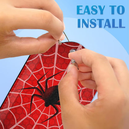 2 Pack Luggage Tags with Spider On Spider Web for Suitcases, Spider Web PU Leather Luggage Tag Accessories Privacy Cover ID Label with Stainless Steel Loop for Travel Bag for Women Girls Teens