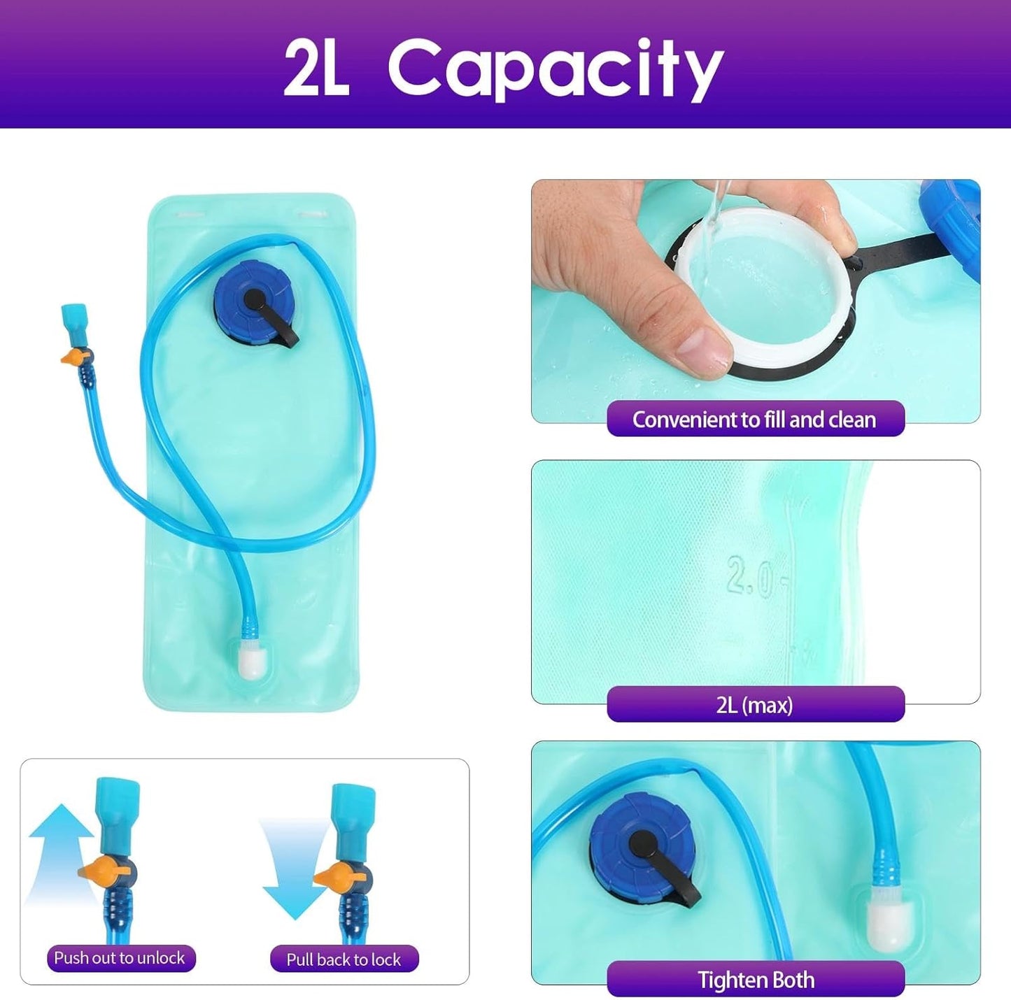 WOLT Hydration Backpack 18L Hiking Water Backpack with 2L Water Bladder for Men Women, Hydration Pack for Running Cycling Biking and Climbing