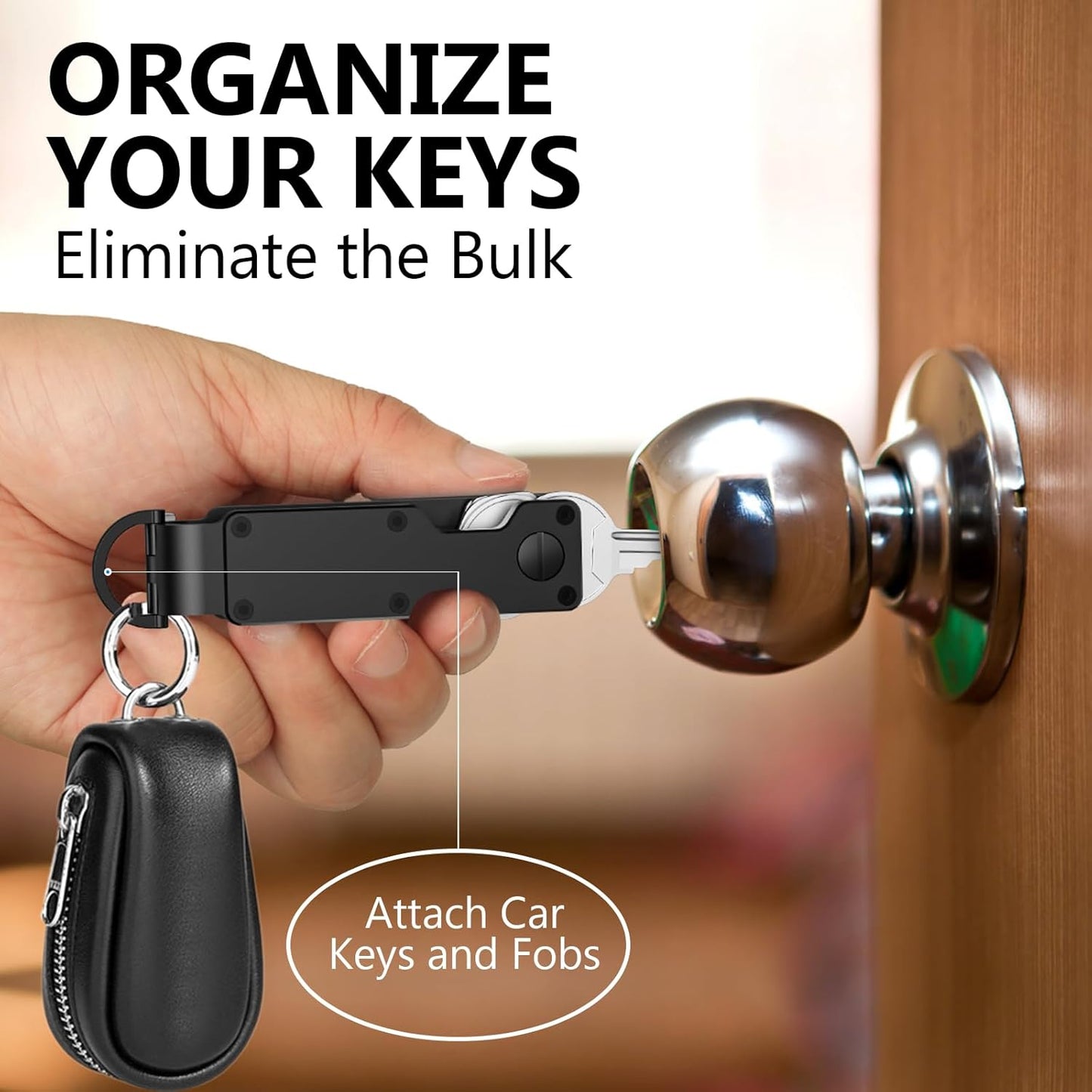 Key Organizer Minimalist Innovative Keyholder Compact Keys Organizer Smart KeyChain Secures 2-6 Keys