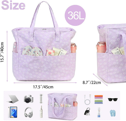 Waterproof Beach Tote Pool Bags for Women Ladies Extra Large Gym Tote Carry On Bag With Wet Compartment for Weekender Travel