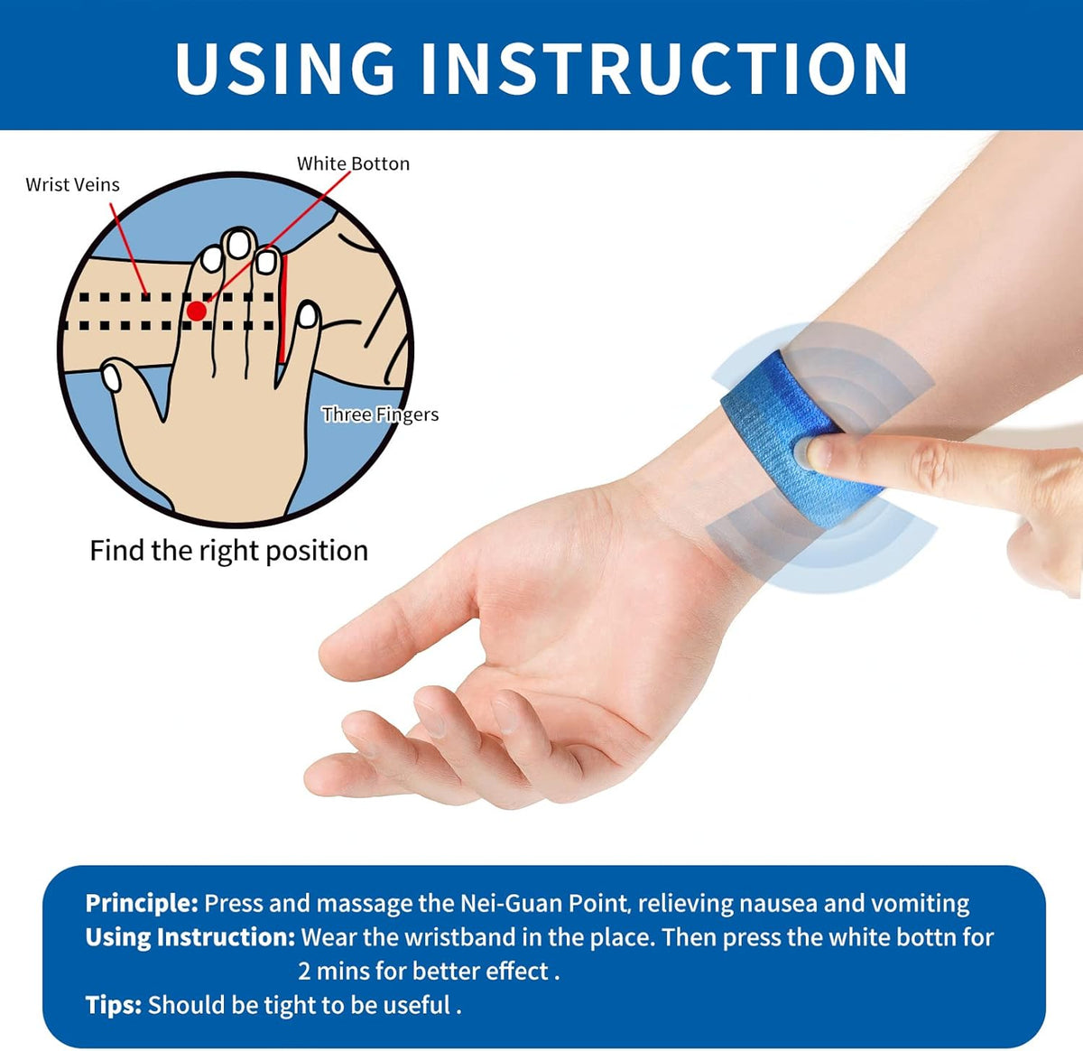 Motion Sickness bands/Acupressure Nausea Wristband For Nausea,Sea Sickness Wristbands for Natural Relief of Morning Sickness,Dizziness,Anxiety, Motion Sickness(Car, Sea, Flying Travel Sickness)