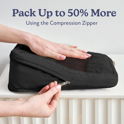 Vandel Space-Saving Compression Packing Cubes for Women, Men, Compressible Carry On Suit Case Organizer Luggage Packing Cubes for Travel Organizer Bags for Luggage and Backpacks, Suitcase Cube